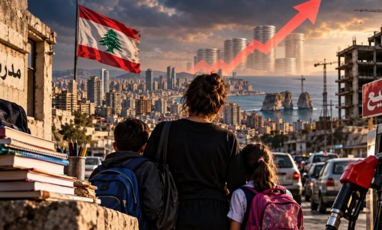 لبنان تحت ضغط المعيشة: الأسعار تقفز بأكثر من 400% منذ مطلع 2023 والتعليم والنقل والعقار في قلب الأزمة
