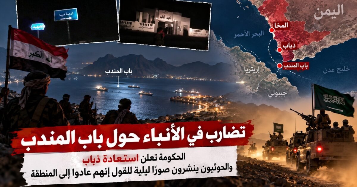 تبادل الروايات يتصاعد.. من يسيطر فعليًا على ذباب وباب المندب؟